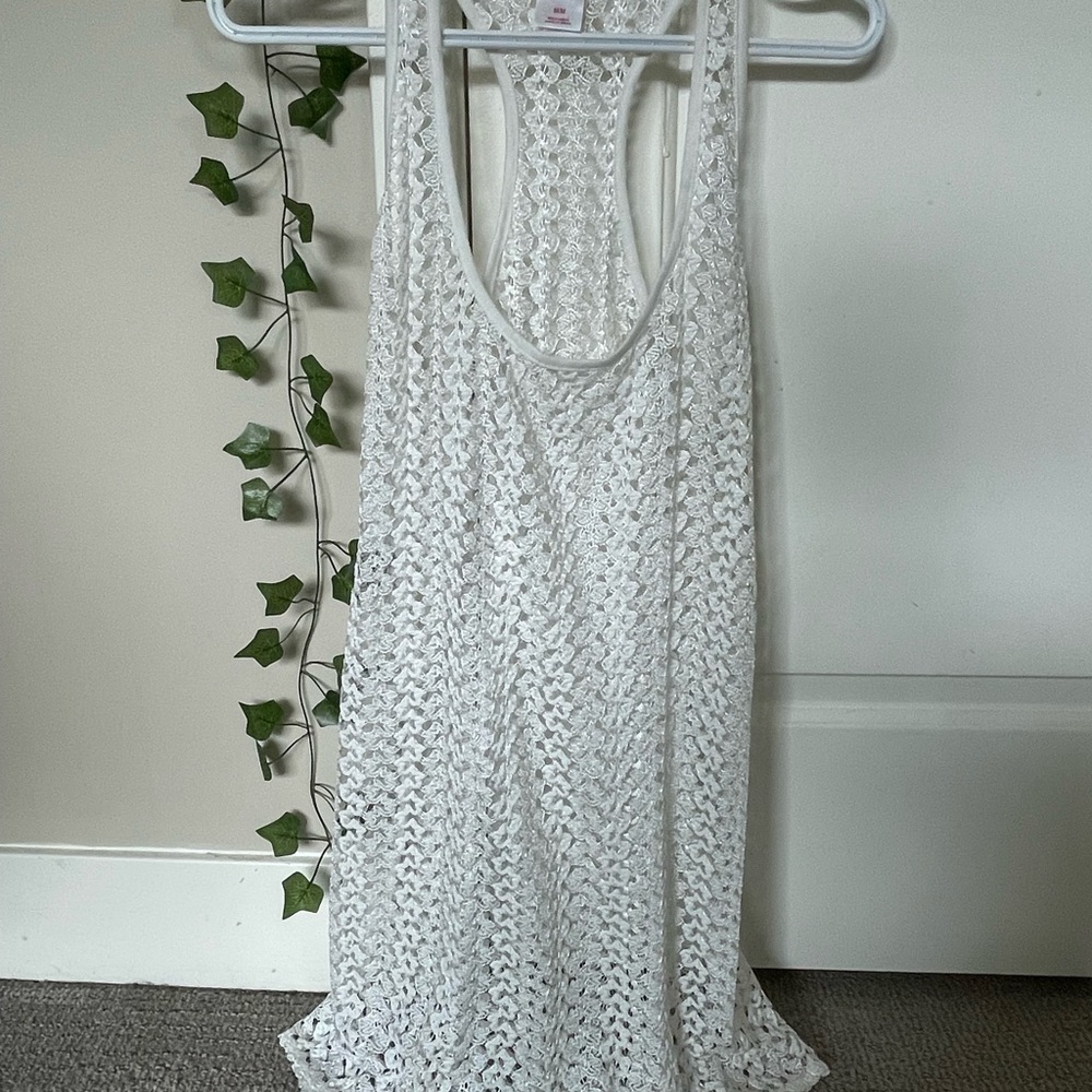 Xhilaration White Crochet Swim Coverup